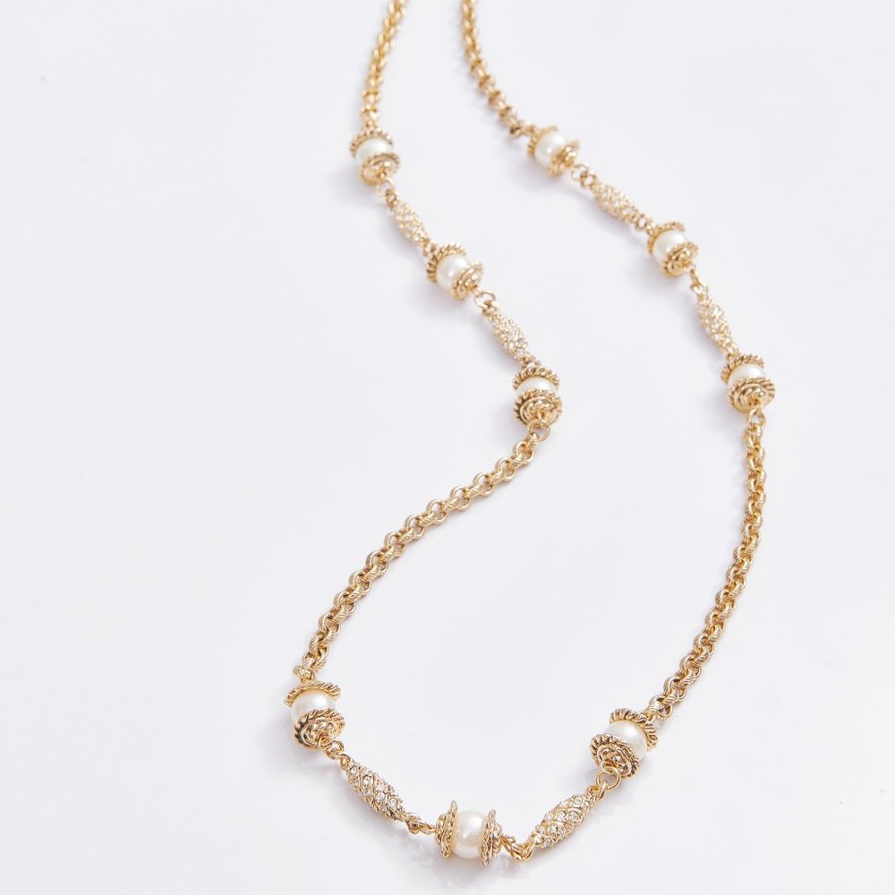 Vintage Style Pearl Long Necklace